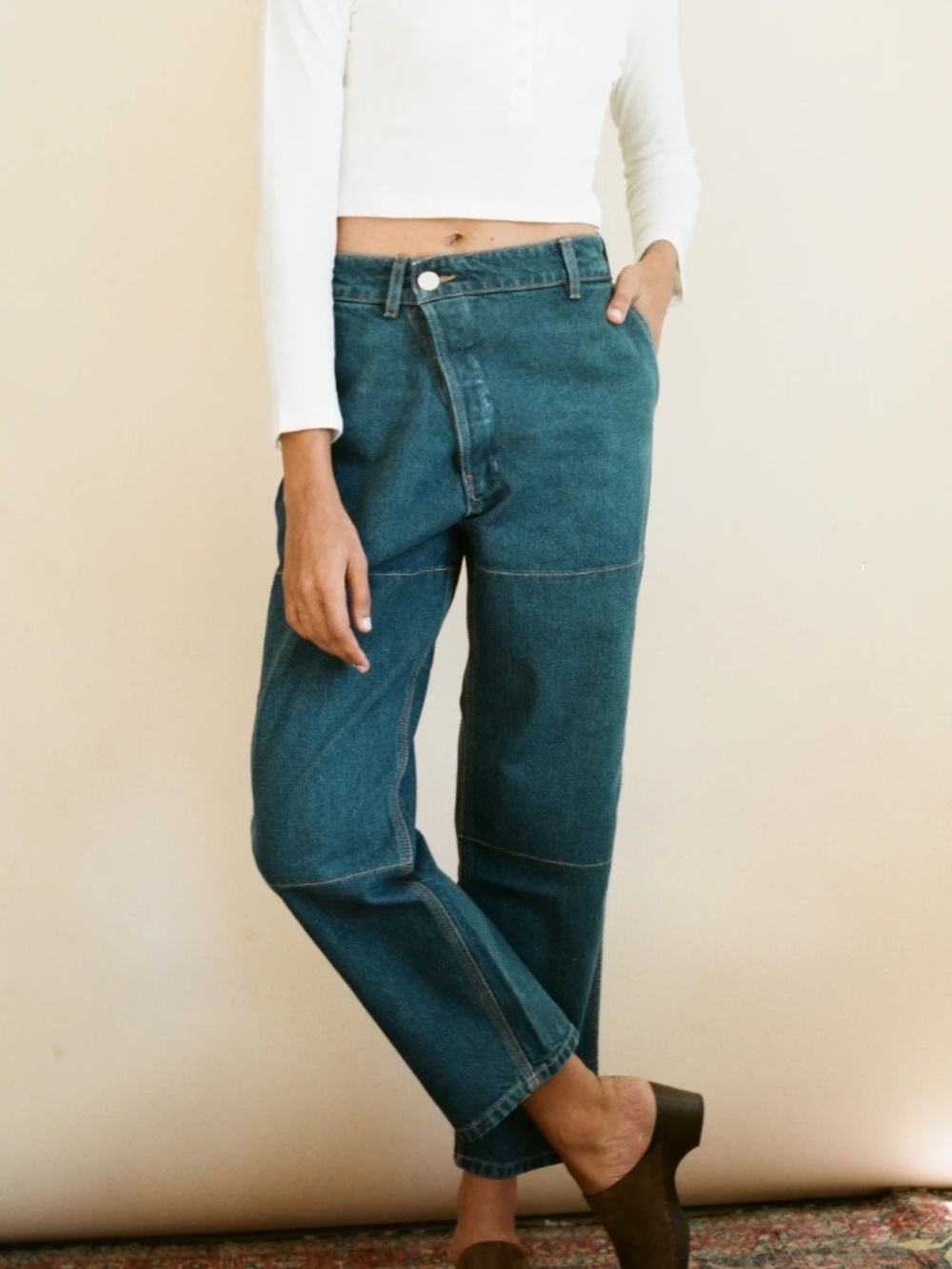 Emma Rothkopf - Cross Front Hunting Pant - Denim Timp Wash - Size 8
